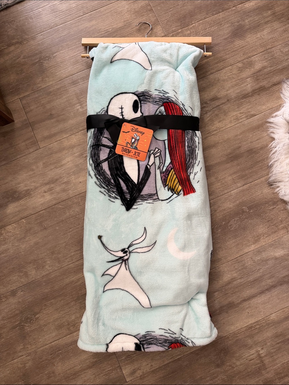 Disney The Nightmare Before Christmas Mint Green Plush Throw Blanket